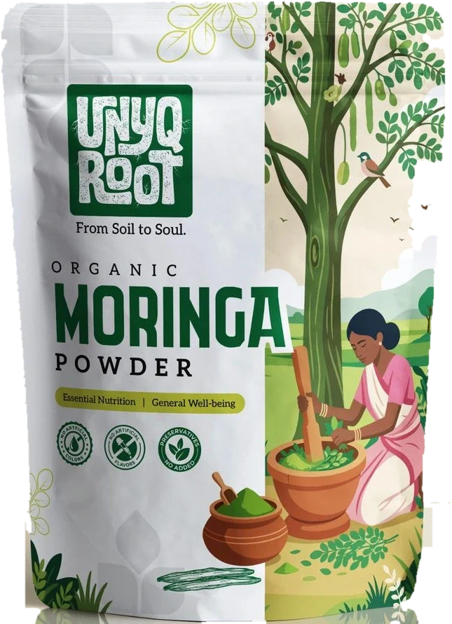 UNYQROOT Organic Moringa Powder pouch